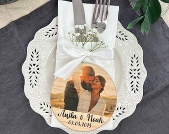 Personalized Wedding Favor, Set of Wedding Place Cards, Custom Guest Favors, Wedding Favors for Guests in Bulk, Wooden Photo Wedding Gift