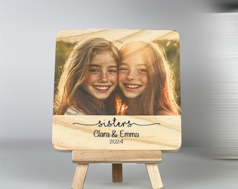 Personalized Sister Photo Wood Frame, Birthday Gift
