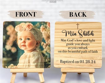 Personalized Baptism Picture Frame, Goddaughter Gift, Rustic Wood Photo