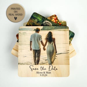 Save the Date Photo Magnet, Wedding Favor Magnet, Custom Printed Magnet with QR code