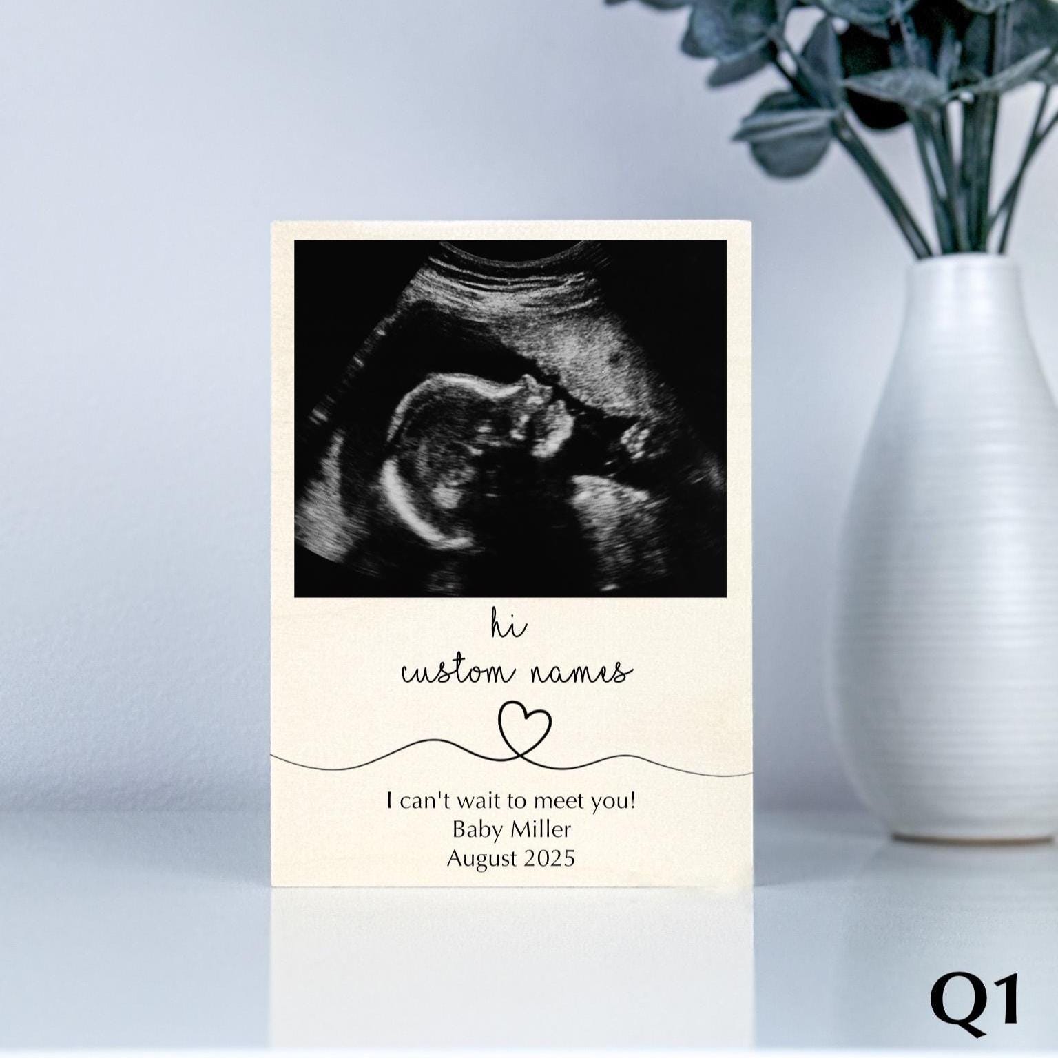 Hi Grandma and Grandpa Photo Ultrasound Frame, Family Pregnancy Announcement Gift, Baby Announcement Reveal Idea Grandparents