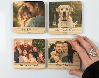 Custom Photo Magnet, Unique Fridge Wood Magnet Gift, Family Keepsake