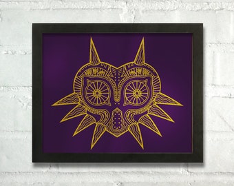 Zelda: Majora's Mask - Gold Foil Print