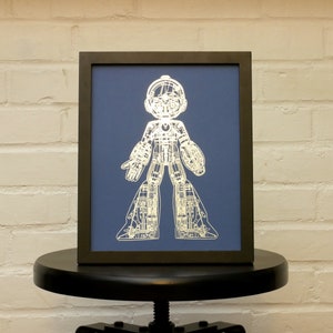 Megaman Blueprint Silver Foil Print image 5