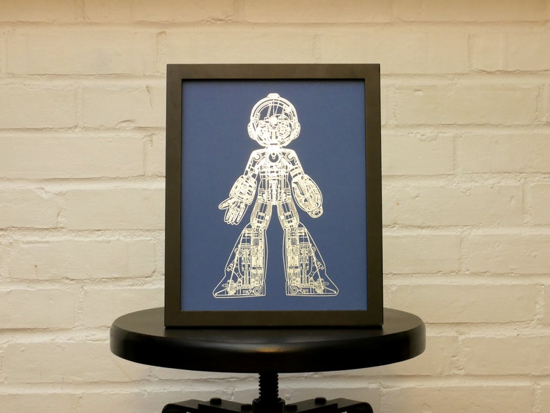 Megaman Blueprint Silver Foil Print image 5