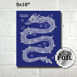 Naydra Foil Print - Blue Dragon