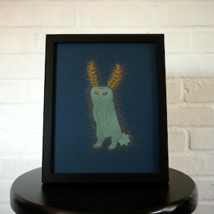 Handmade Video Games Wall Art: Blupee, Gold Metallic Foil Personalized Gift image 4