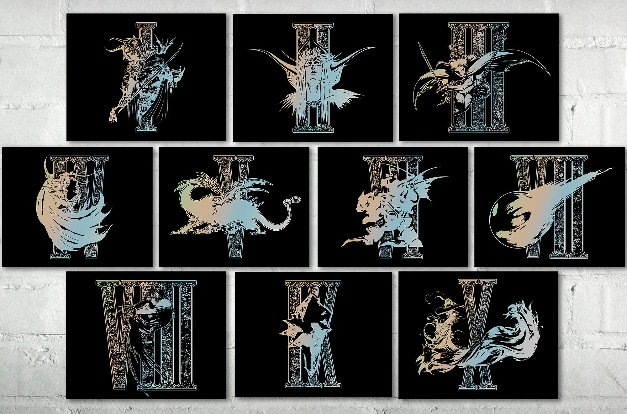 Final Fantasy Emblem Foil Print - FF1, FF2, FF3, FF4, FF5