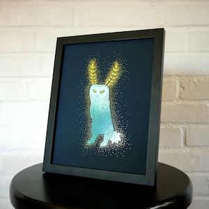 Handmade Video Games Wall Art: Blupee, Gold Metallic Foil Personalized Gift image 3