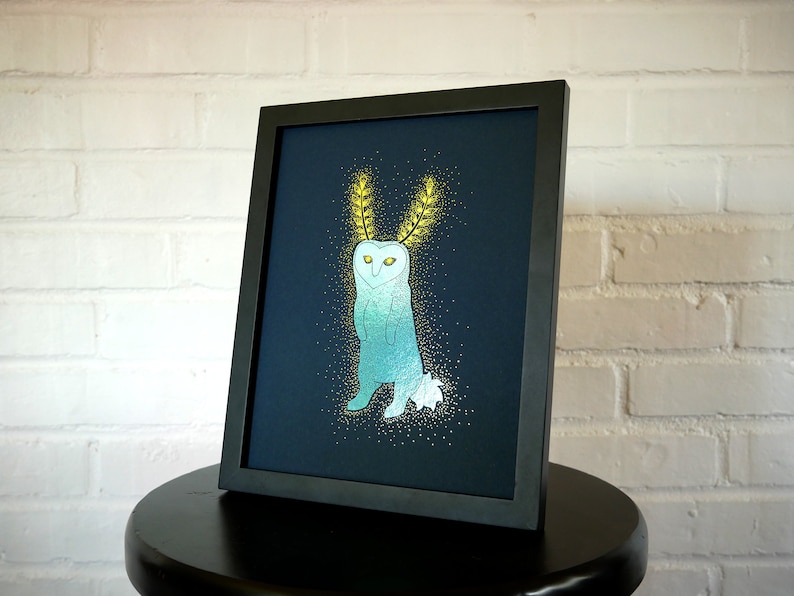 Handmade Video Games Wall Art: Blupee, Gold Metallic Foil Personalized Gift image 3