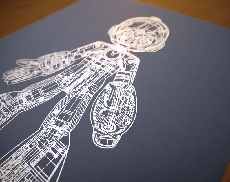 Megaman Blueprint Silver Foil Print image 7