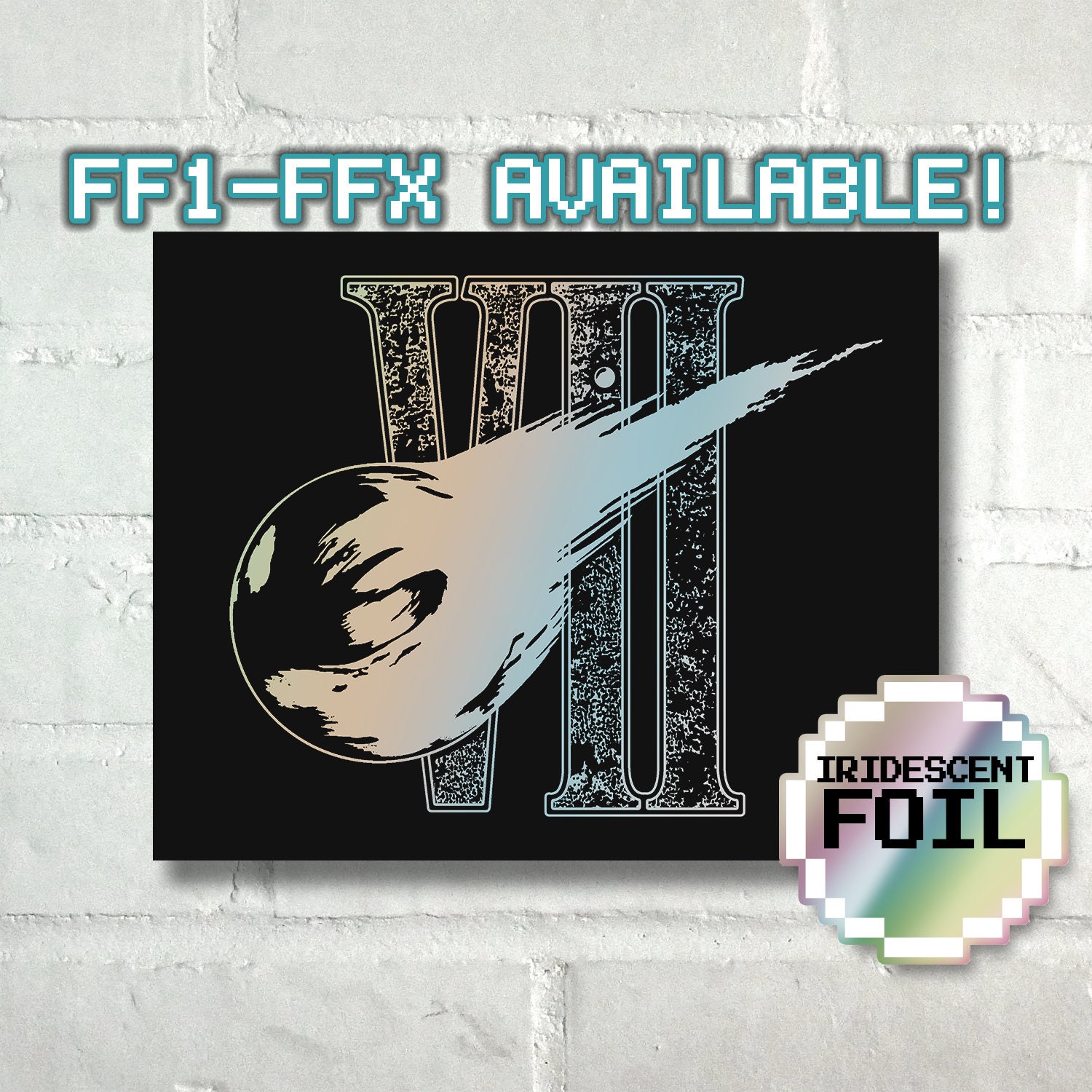 経典 Foil Emblem Fantasy Final Print FF5 FF4, FF3, FF2, FF1, - ポスター