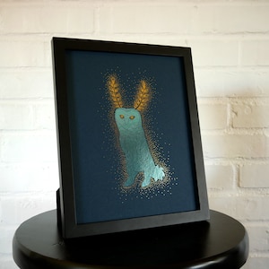 Handmade Video Games Wall Art: Blupee, Gold Metallic Foil Personalized Gift image 5