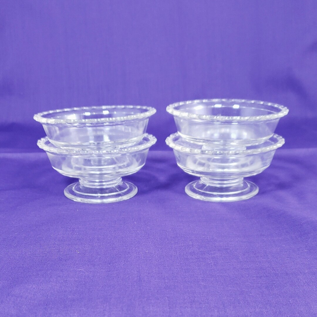 Vintage Dessert Cups Set of 4 Pedestal Footed Scalloped Etsy Canada
