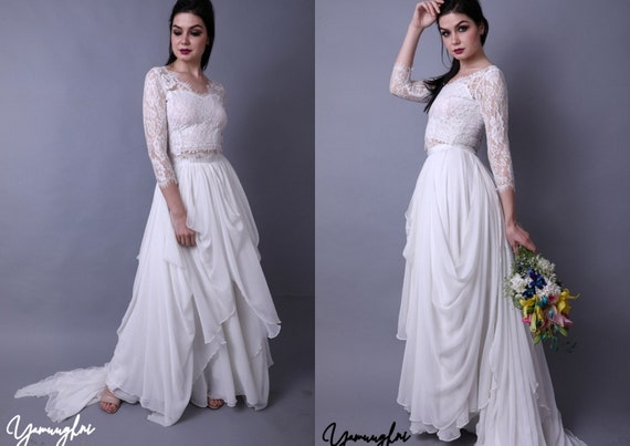 Chiffon Bridal Skirt Lightweight Bridal Skirt Bohemian Etsy