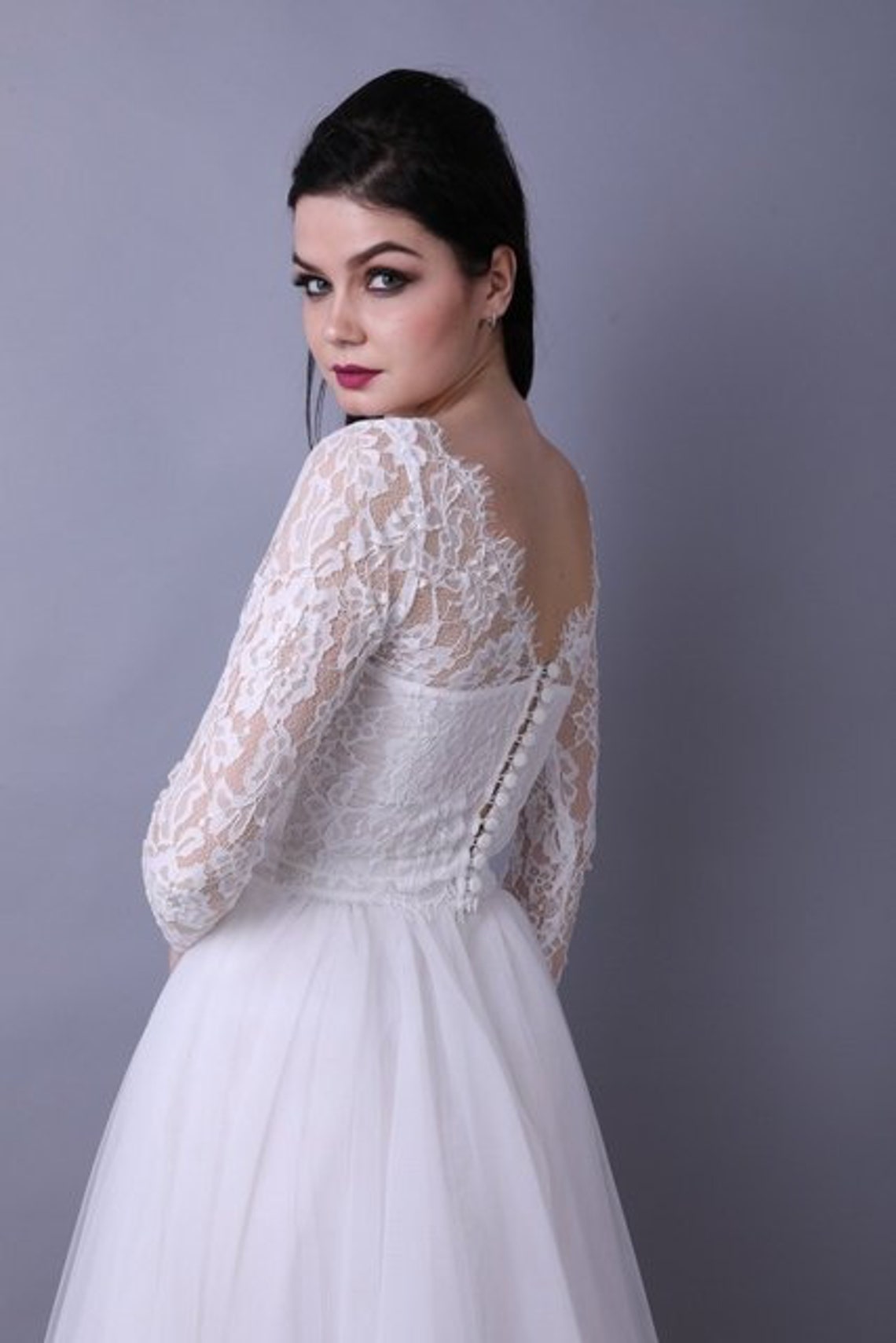 Lace top wedding Lace Prom Tops Long SleeveWedding Dress | Etsy Lace top wedding Lace Prom Tops Long SleeveWedding Dress | Etsy