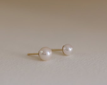 Pearl Stud Earrings, 5mm 6.5mm Natural Freshwater Pearl Earrings, Elegant Pearl Stud Earrings, Wedding Jewelry, Bridal Jewelry for PAIR