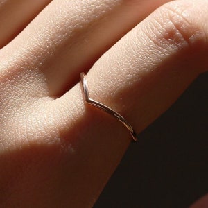 Chevron Ring, Engagement Ring Guard Ring, Minimalist Ring, 14K Gold 1.20mm Chevron Ring, Stacking Ring, Layering Ring, Stackable Ring