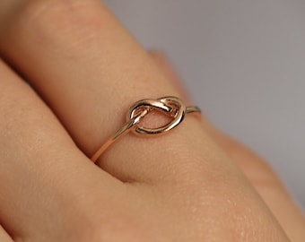 Knot Ring, 14k Solid Gold Ring, Knotted Ring, Love Knot Ring, Simple Dainty Ring, Minimalist Ring, Gifts for Her