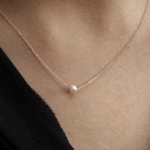 Pearl Necklace, 4.5mm Natural Freshwater Pearl Necklace, Minimalist Necklace, Wedding Necklace, Bridal Jewelry,Pearl Pendant Necklace