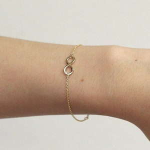 14K Solid Gold Infinity Bracelet, Charm Bracelet, Dainty Bracelet, Gold Bracelet, Knot Bracelet