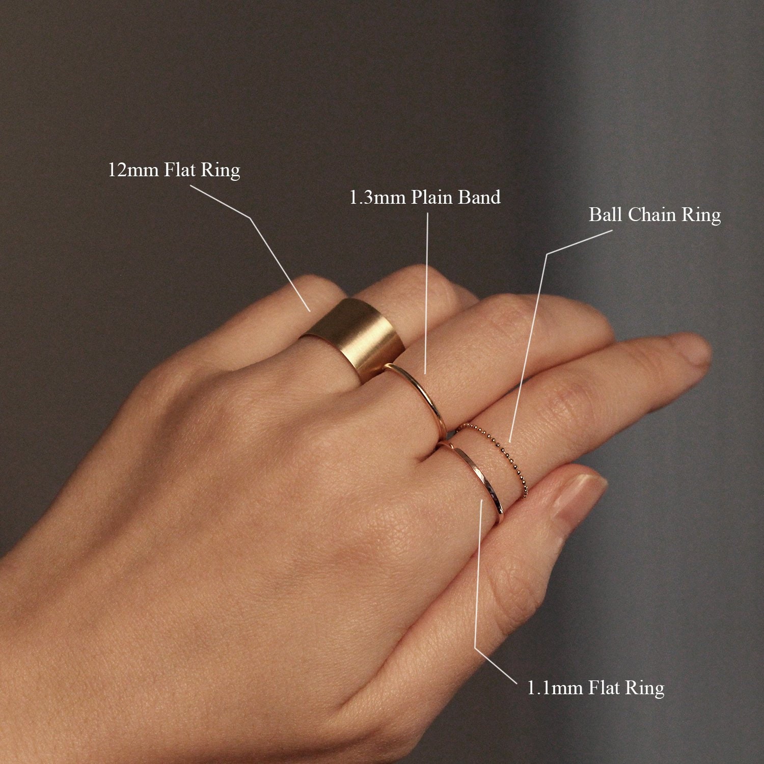 Matte Flat Court 18K Solid Gold Ring Minimalist 5mm | Handmade Wedding Band  - Shop Joyce Wu Handmade Jewelry General Rings - Pinkoi