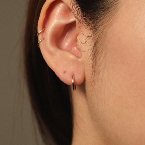 Etsy 14k sale gold hoop earrings