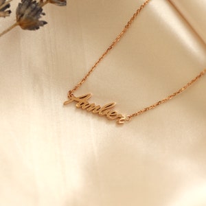14K Name Pendant Necklace, Name Charm Necklace, Name Necklace, Monogram Necklace, Monogram Pendant, Baby Name Charm, Inital Charm Necklace image 5
