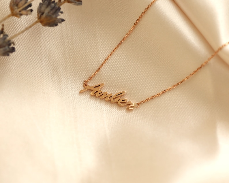 14K Name Pendant Necklace, Name Charm Necklace, Name Necklace, Monogram Necklace, Monogram Pendant, Baby Name Charm, Inital Charm Necklace image 5