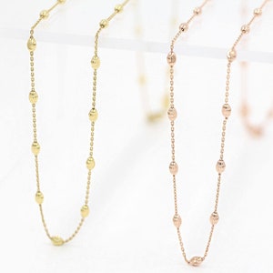 14k Gold Beads by Yard Necklace Bead Chain Necklace 14K - Etsy