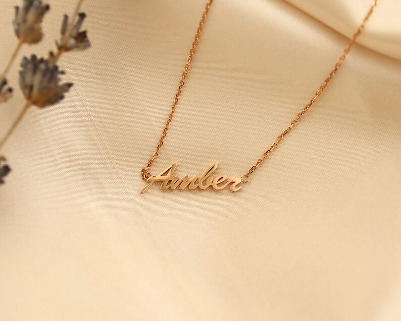 14K Name Pendant Necklace, Name Charm Necklace, Name Necklace, Monogram Necklace, Monogram Pendant, Baby Name Charm, Inital Charm Necklace image 6