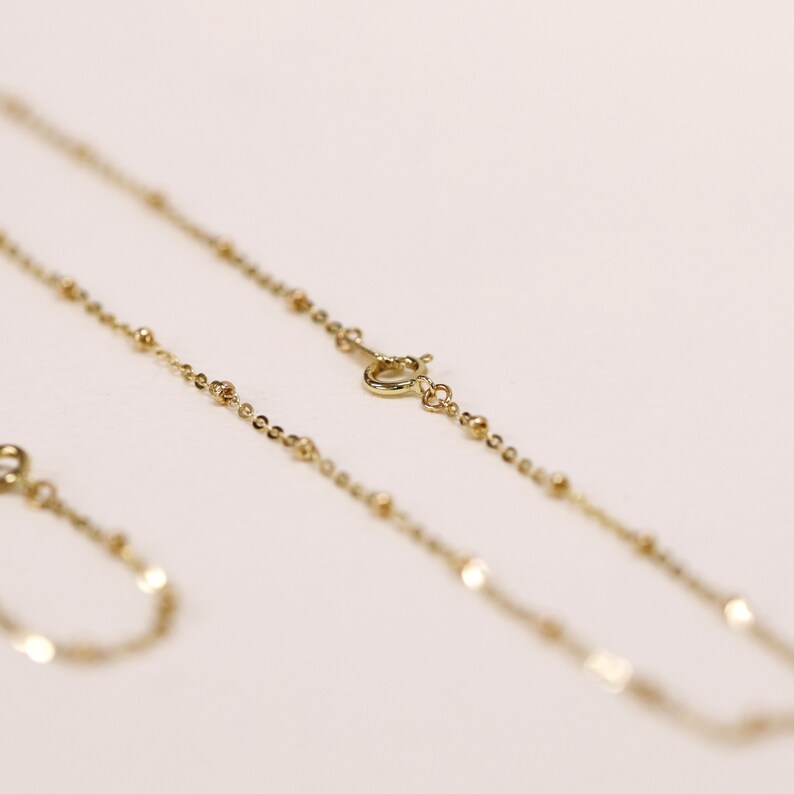 Bead Chain Necklace Rolo Chain With Bead Link Necklace Bead Etsy