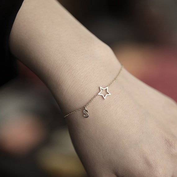Personalized Star Charm Dangle Bracelet