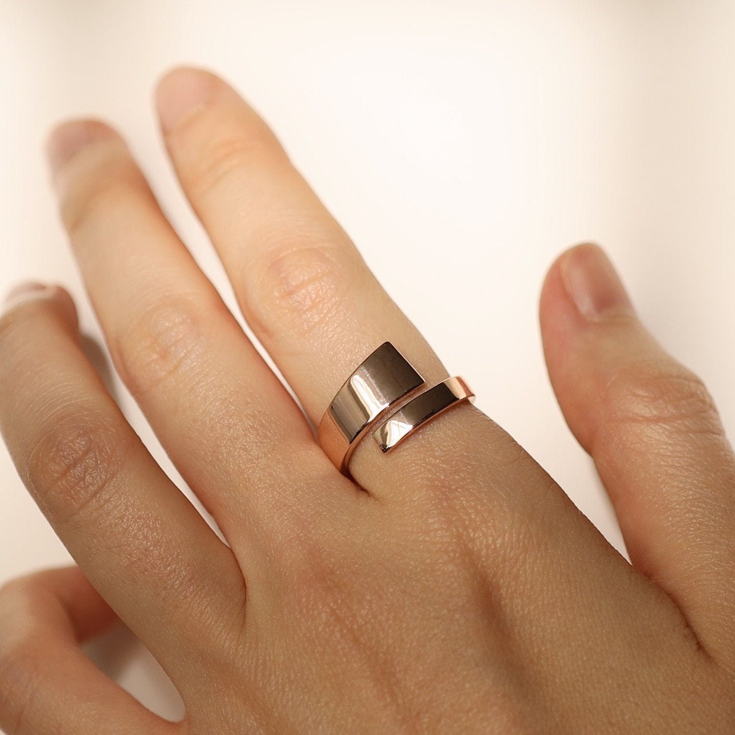 10K 14K Solid Gold Ring Band Full Snake Twist Ring Band Engagement Wedding Ring 