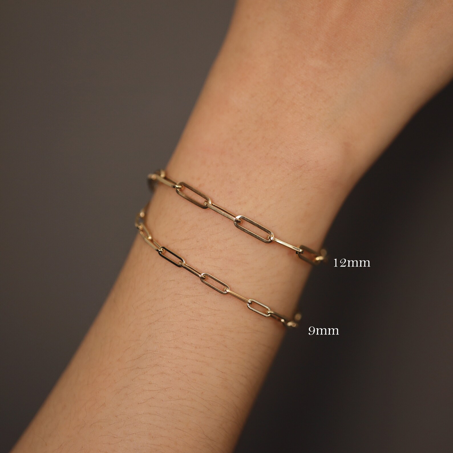 Paper Clip Bracelet 9mm Paper Clip Link Bracelet 14K Paper Etsy