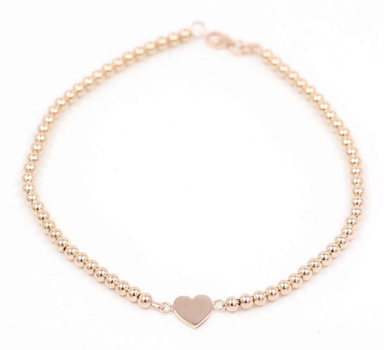 14K Gold Ball Anklet 14K Gold Beads Anklet 14K Gold Anklet Etsy