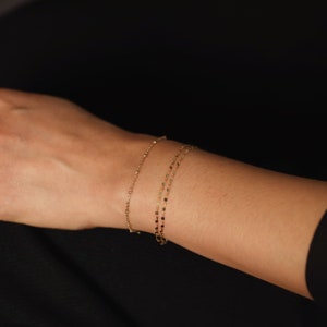 Bead Chain Bracelet, Rolo Chain Bead Link Bracelet, Bead Gold Chain Bracelet, 14K Solid Gold Bracelet, 14K Chain Bracelet, Layering Bracelet image 8