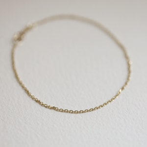 Rolo Chain Bracelet, Gold Chain Bracelet, 14K Solid Gold Bracelet, Simple Chain Bracelet, Layering Jewelry