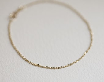 Rolo Chain Bracelet, Gold Chain Bracelet, 14K Solid Gold Bracelet, Simple Chain Bracelet, Layering Jewelry