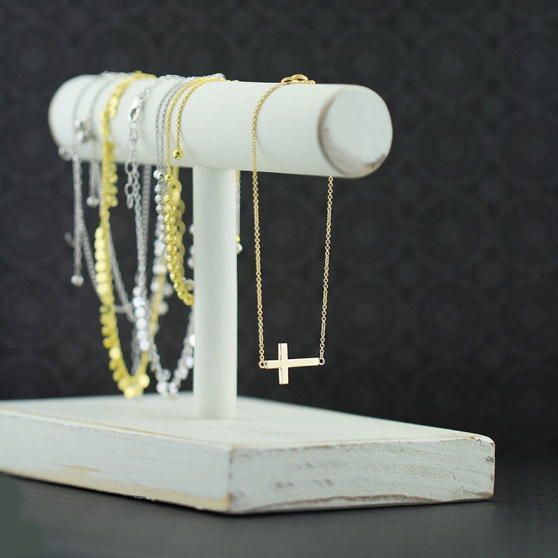 14K Solid Gold Cross Charm Bracelet Cross Bracelet Gold Etsy