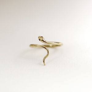 Snake Ring, Tsavorite Eye Snake Ring, Ruby Eye Snake Ring, 14k Gold Snake Ring, Gold Ring, Serpent Ring, Stackable Rings, Gift for her image 7