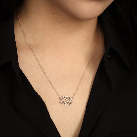 Monogram Necklace Personalized Name Necklace Name Necklace