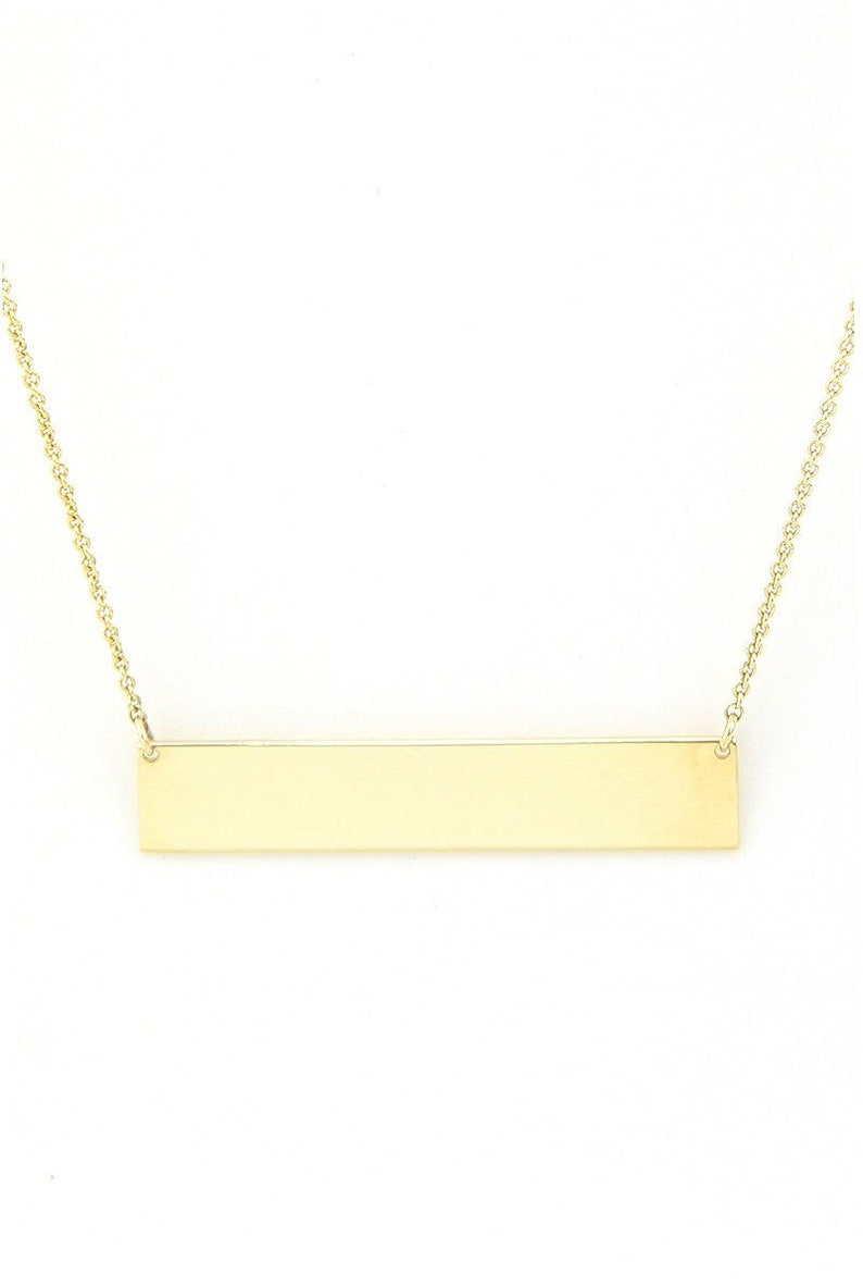Gold Bar Necklace Name Necklace Personalized Bar Necklace Etsy