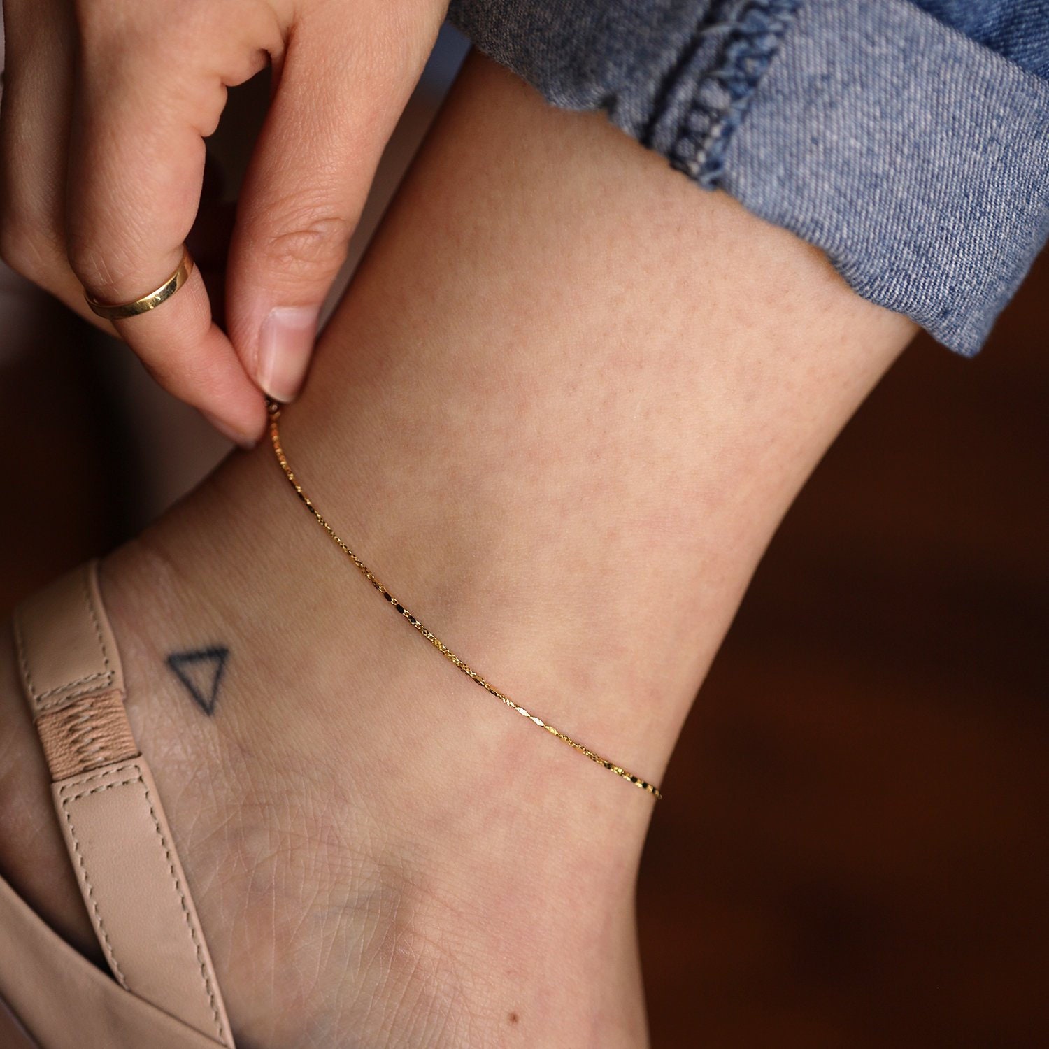 Thick Raso Chain Anklet Gold Chain 