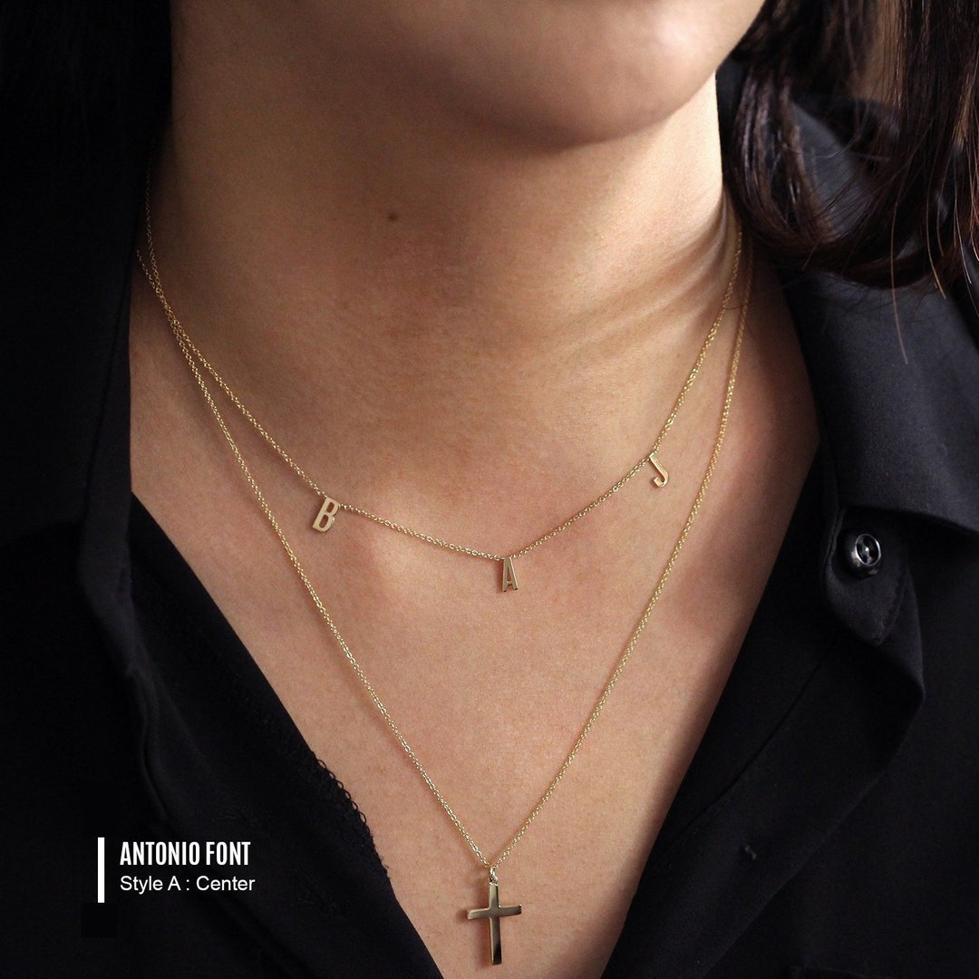 Necklace with 3 letters Clearance