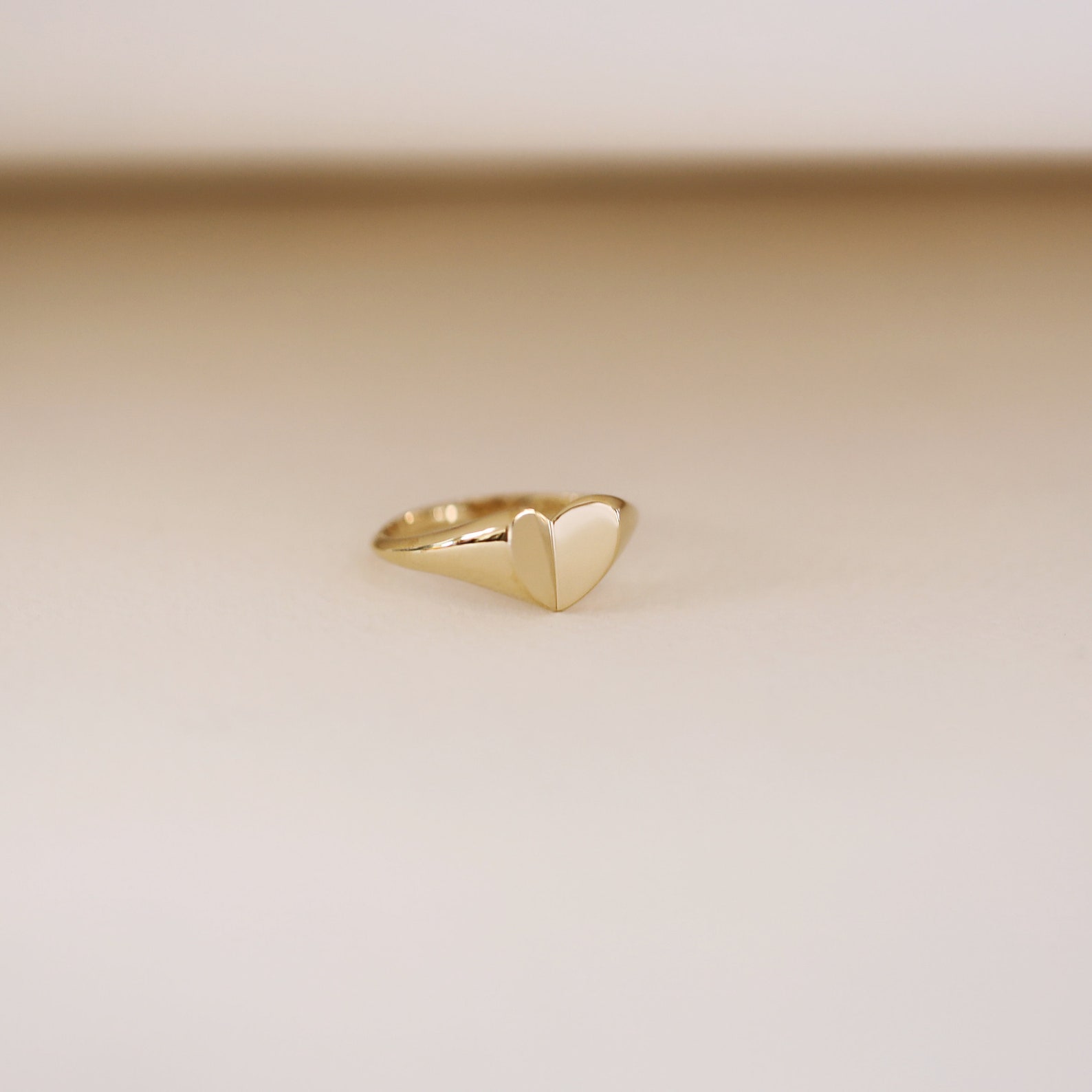 Heart Ring 14K Solid Gold Heart Ring Angled Heart Ring - Etsy