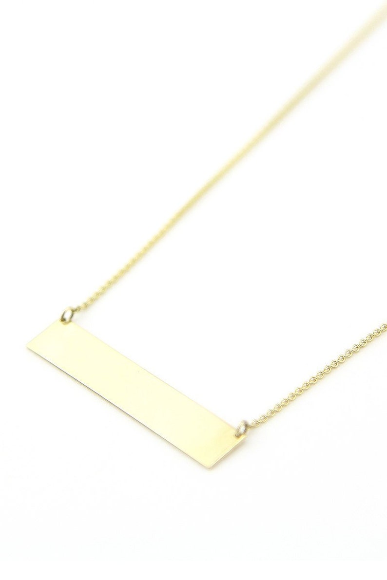 Gold Bar Necklace Name Necklace Personalized Bar Necklace Etsy