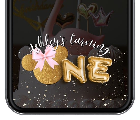 One Birthday Snap Chat Filter Minnie Mouse Disney Geofilter Etsy