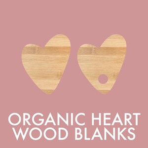 10pc Wood Laser Cut Blanks | Organic Heart Shape | Multiple Sizes + Colours
