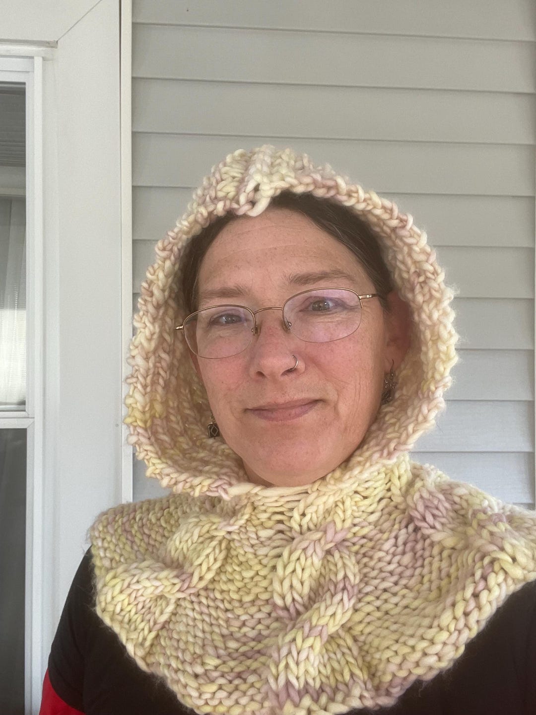 Fisherman s Cowl viking Hood Pastel Sunrise 100 Merino Wool Hand fisherman-s-cowl-viking-hood-pastel-sunrise-100-merino-wool-hand